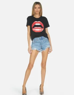 Clearance Red Open Lip Tee In | Croft X By Women Short Sleeve
