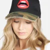 Cheap Red Open Lip Trucker Hat In Black/ Camo | Jilly By Hats