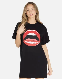 Best Sale Red Open Lip T-Shirt Dress In | Misty By Women Dresses