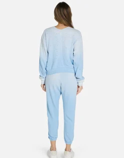 Online Retro Peace Face Crop Pullover | Spalding By Women Long Sleeve