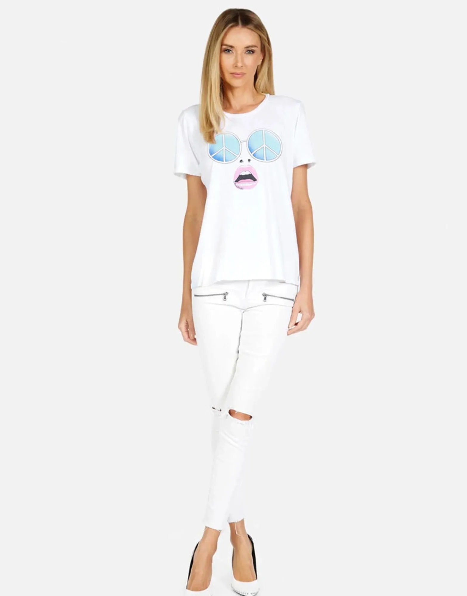 Flash Sale Retro Peace Face Vintage Tee In | Croft X By Women Short Sleeve