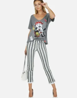 Shop Rock Bear S/S Oversized V-Neck Tee | Brixton By Women Short Sleeve