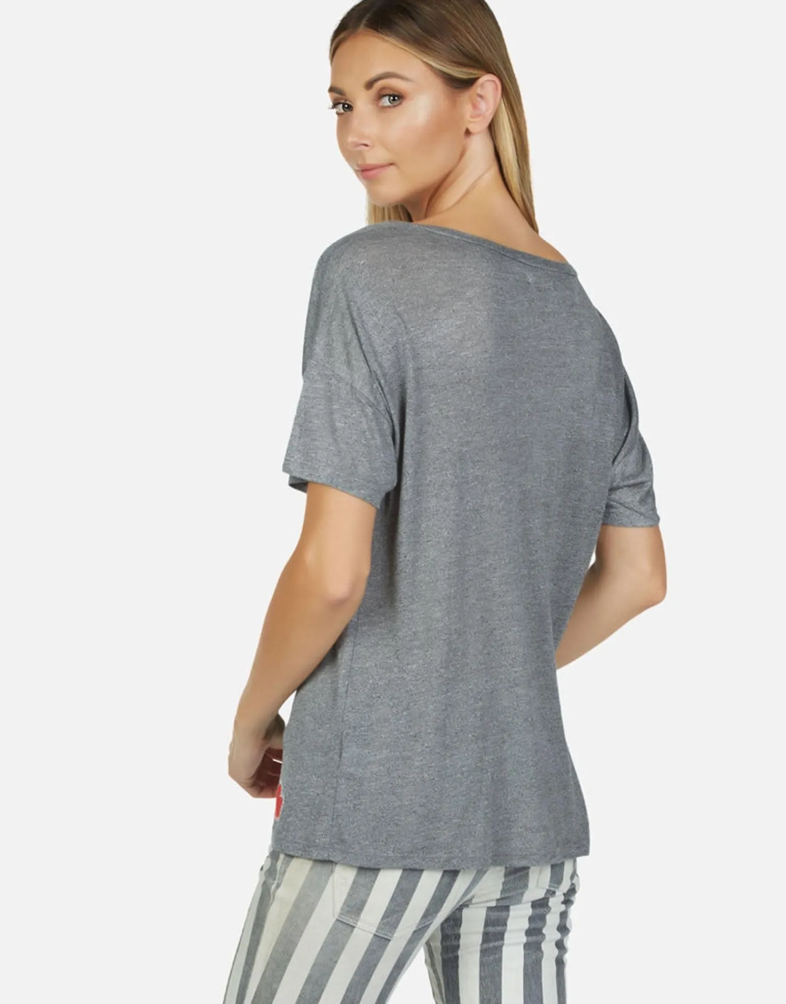Shop Rock Bear S/S Oversized V-Neck Tee | Brixton By Women Short Sleeve