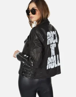 Cheap Rock 'N' Roll Leather Moto Jacket | Posey By Women Jackets