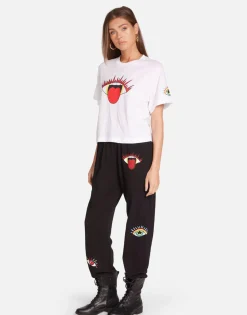 Outlet Rocker Eye Boxy Crop Top In Milk | Rue By Women Short Sleeve