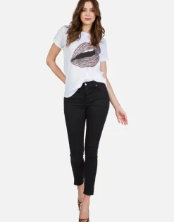 Hot Rose Gold Foil Chain Lip Vintage S/S Tee | Edda By Women Short Sleeve