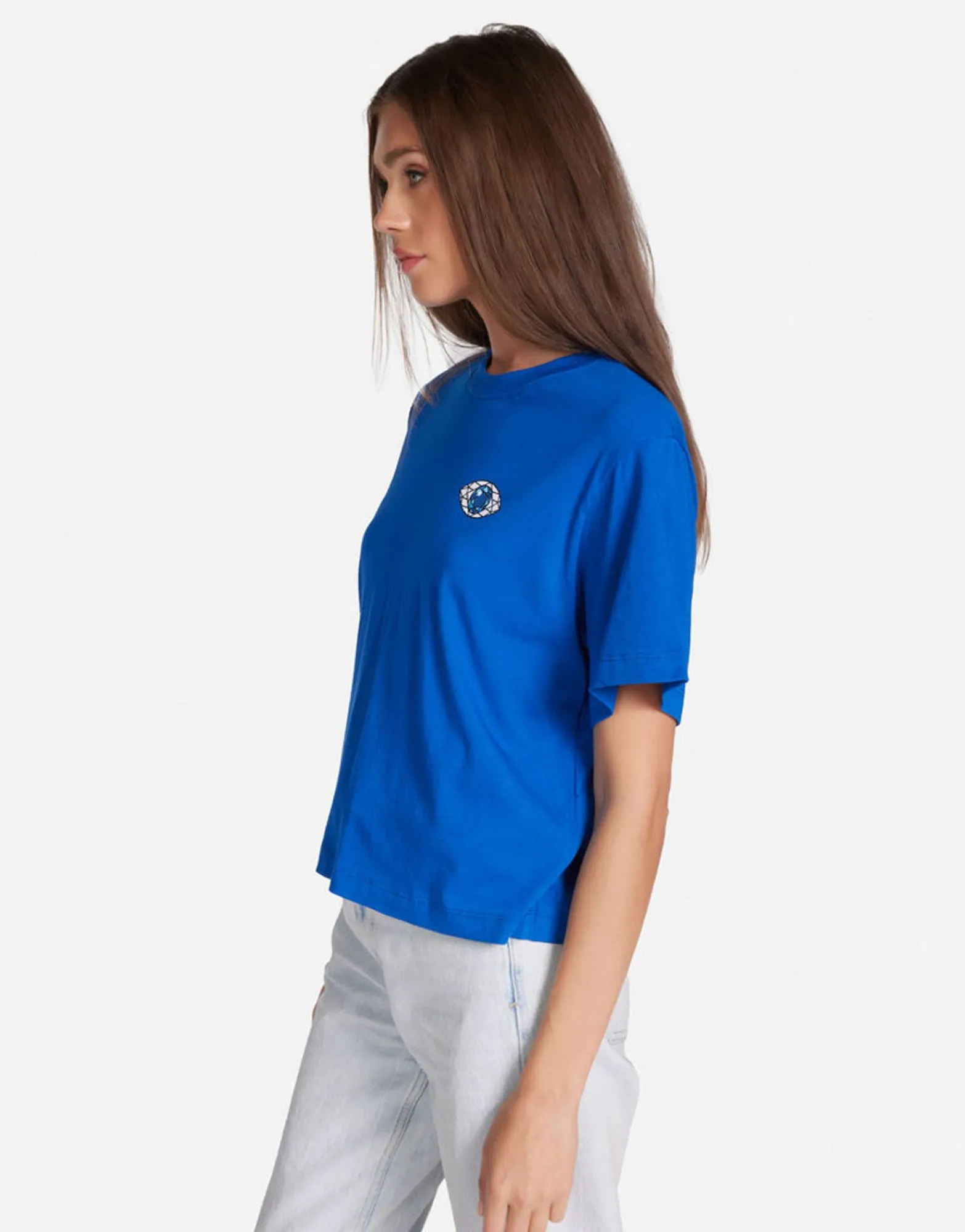 Clearance Sapphire Eye Boxy Crop Tee In | Rue By Women Short Sleeve