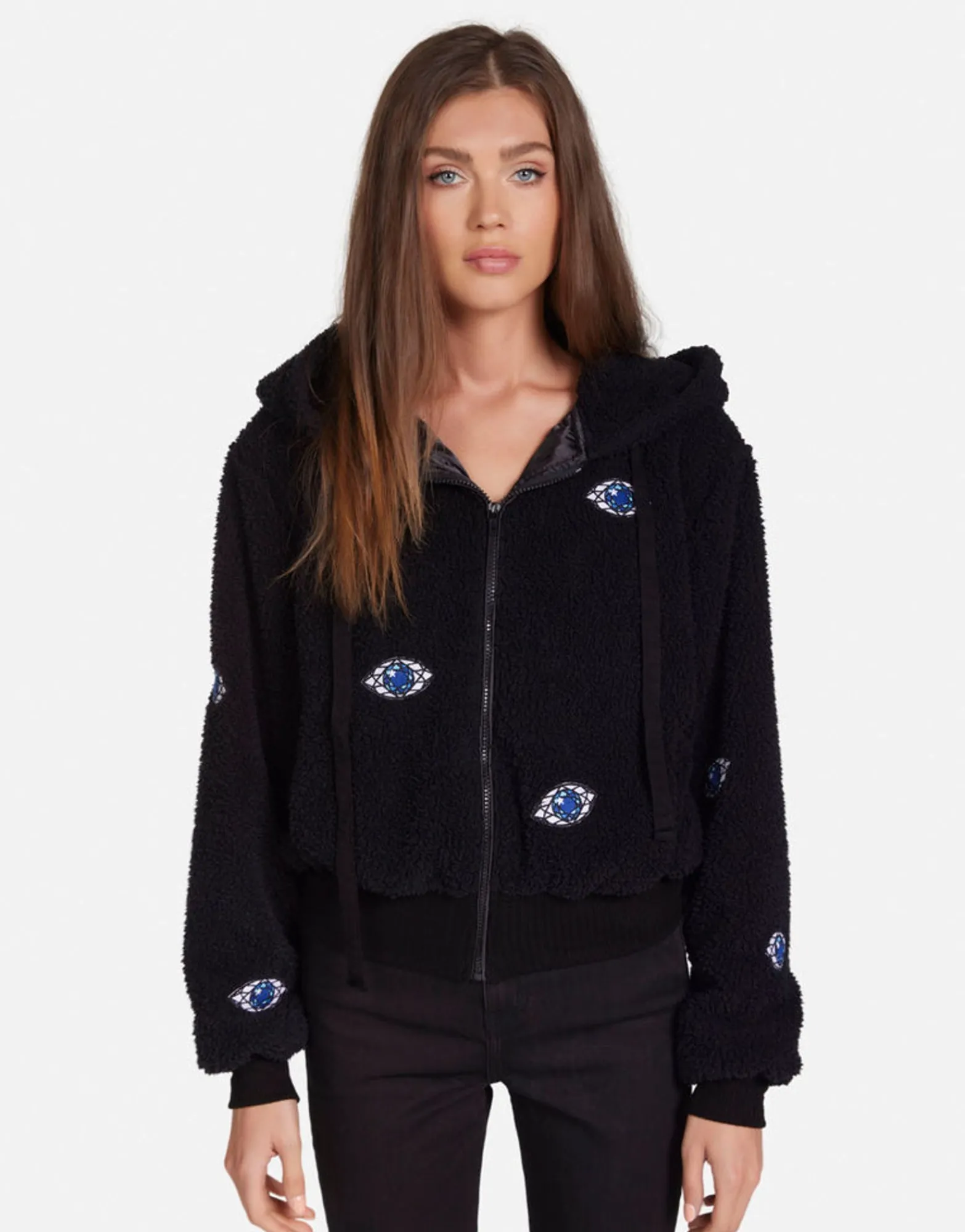 Store Sapphire Eye Sherpa Jacket In | Lumi By Women Jackets