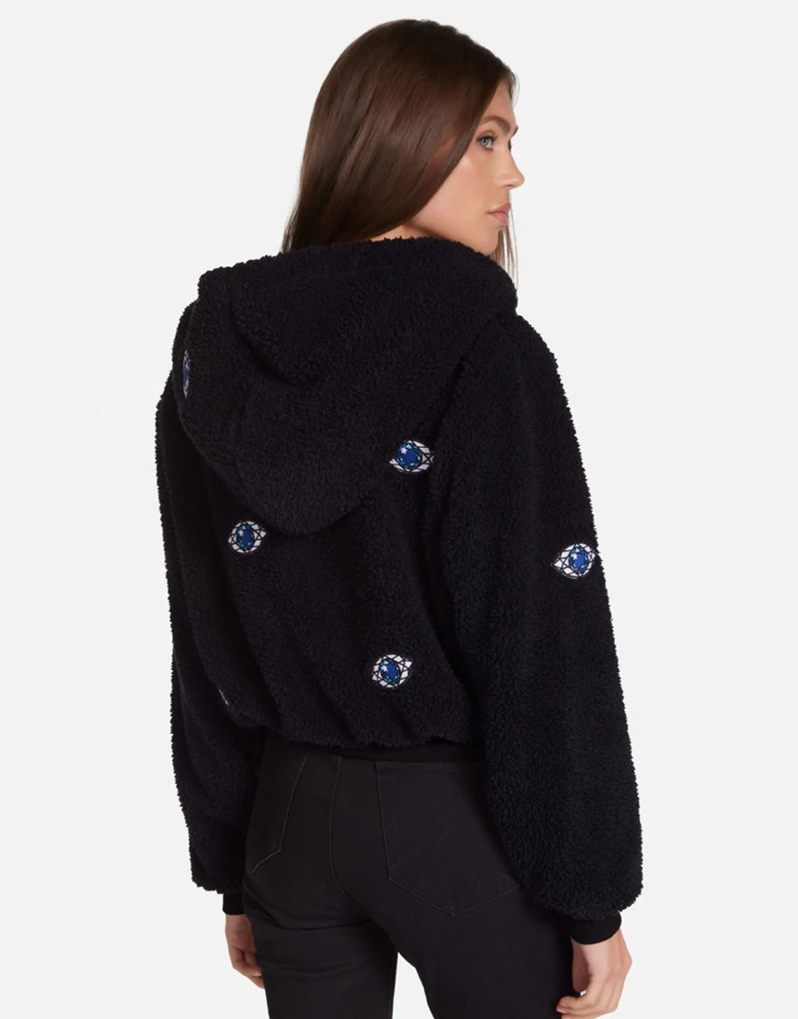 Store Sapphire Eye Sherpa Jacket In | Lumi By Women Jackets