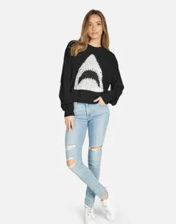 Store Shark Crop Pullover W/ Crystals In | Spalding X By Women Long Sleeve