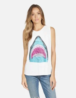 Online Shark Vintage Tank Top W/ Crystals | Kel X By Women Tanks