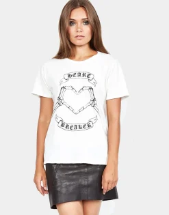 Hot Skeleton Heart Breaker S/S Vintage Tee | Croft By Women Short Sleeve