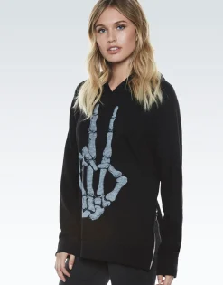 Cheap Skeleton Peace Pullover Hoodie | Corbin By Women Hoodies
