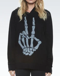 Cheap Skeleton Peace Pullover Hoodie | Corbin By Women Hoodies