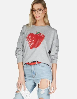 Online Skull Apple L/S Oversized Boyfriend Pullover | Babbs By Women Long Sleeve