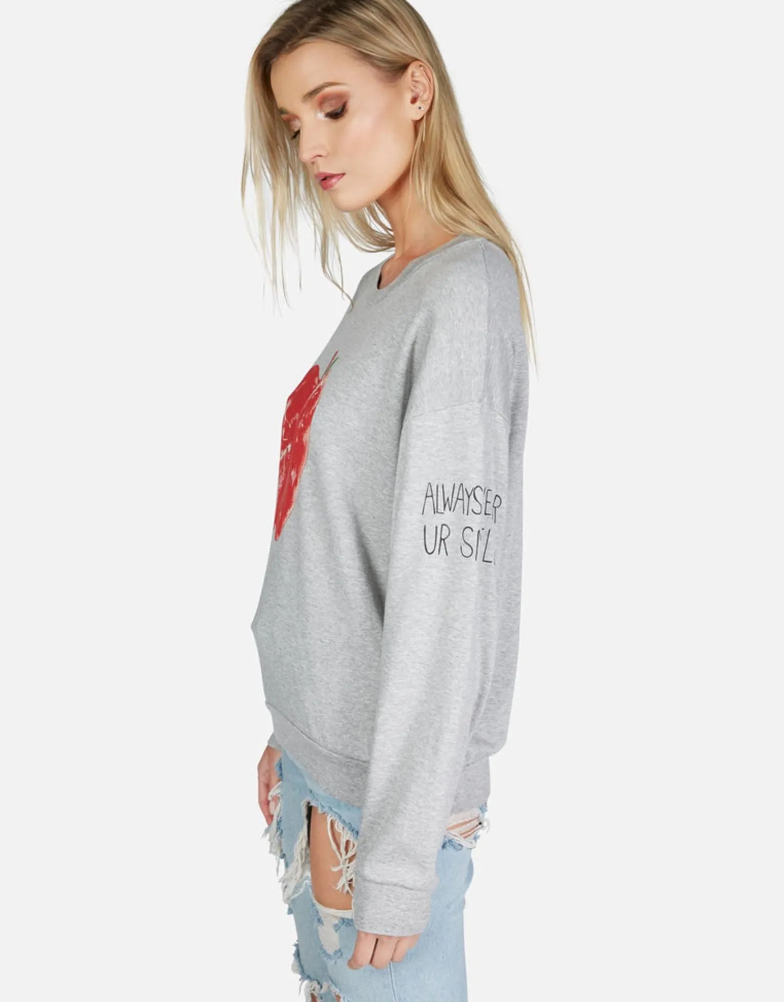 Online Skull Apple L/S Oversized Boyfriend Pullover | Babbs By Women Long Sleeve