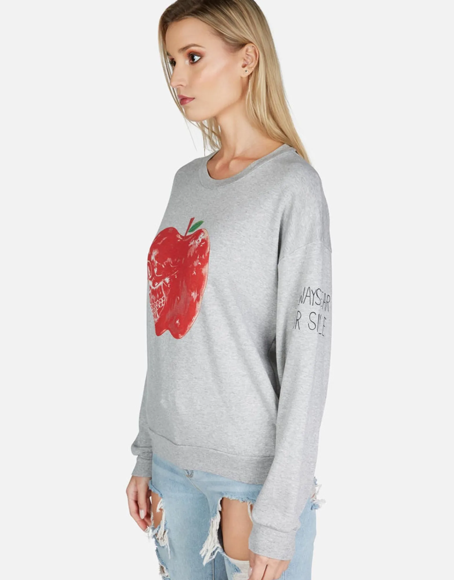 Online Skull Apple L/S Oversized Boyfriend Pullover | Babbs By Women Long Sleeve