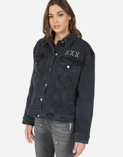 Store Skull Bone Eye Denim Boyfriend Jacket | Spencer By Women Jackets