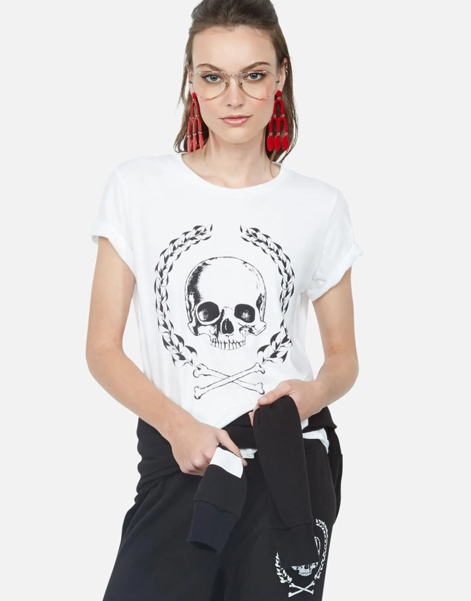 Discount Skull Crest S/S Tee W/ V Cut-Out Back | Moxie By Women Short Sleeve
