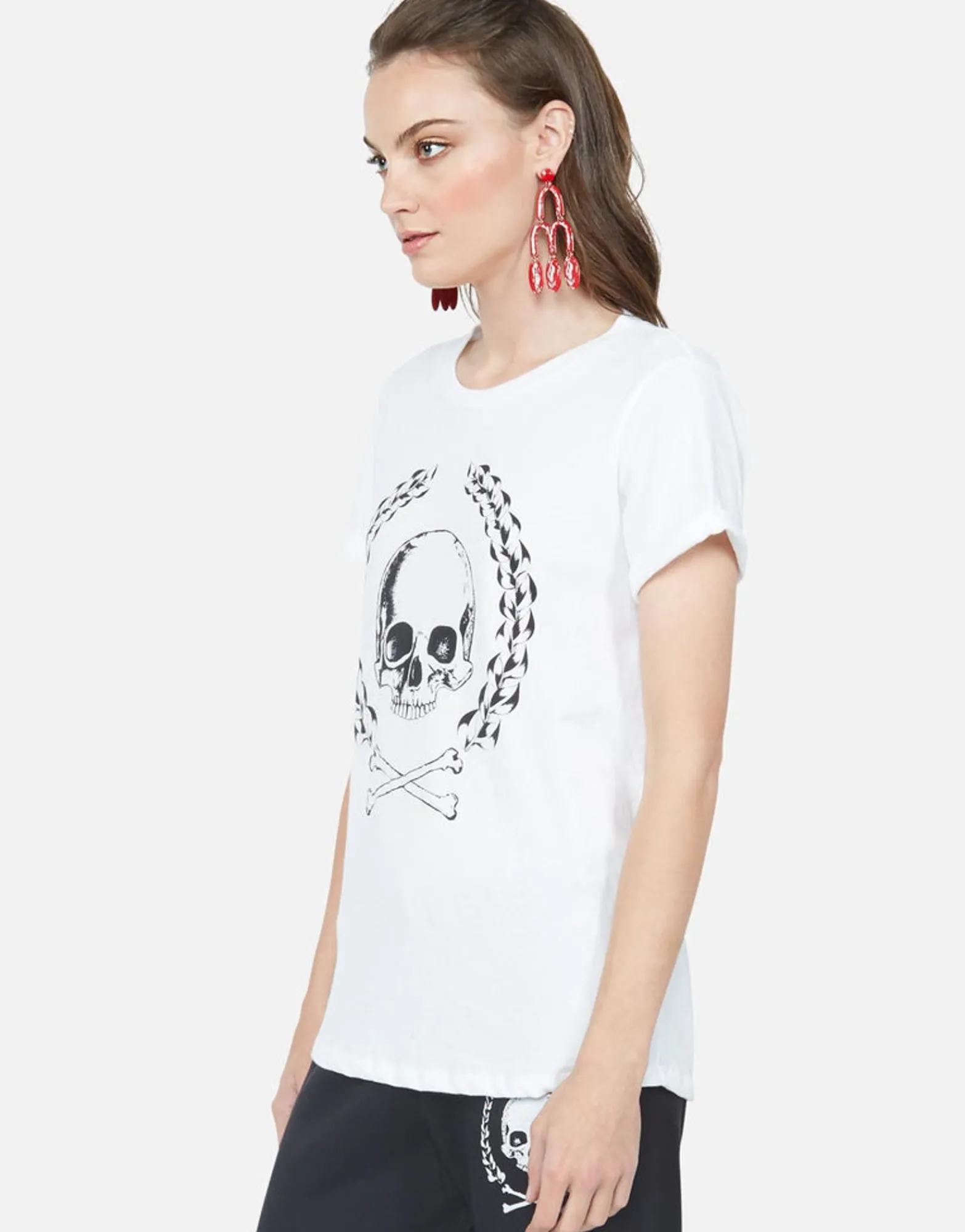 Discount Skull Crest S/S Tee W/ V Cut-Out Back | Moxie By Women Short Sleeve