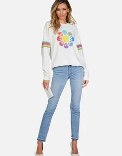 Best Sale Skull Flower L/S Crew Neck Raglan Pullover | Anela By Women Long Sleeve