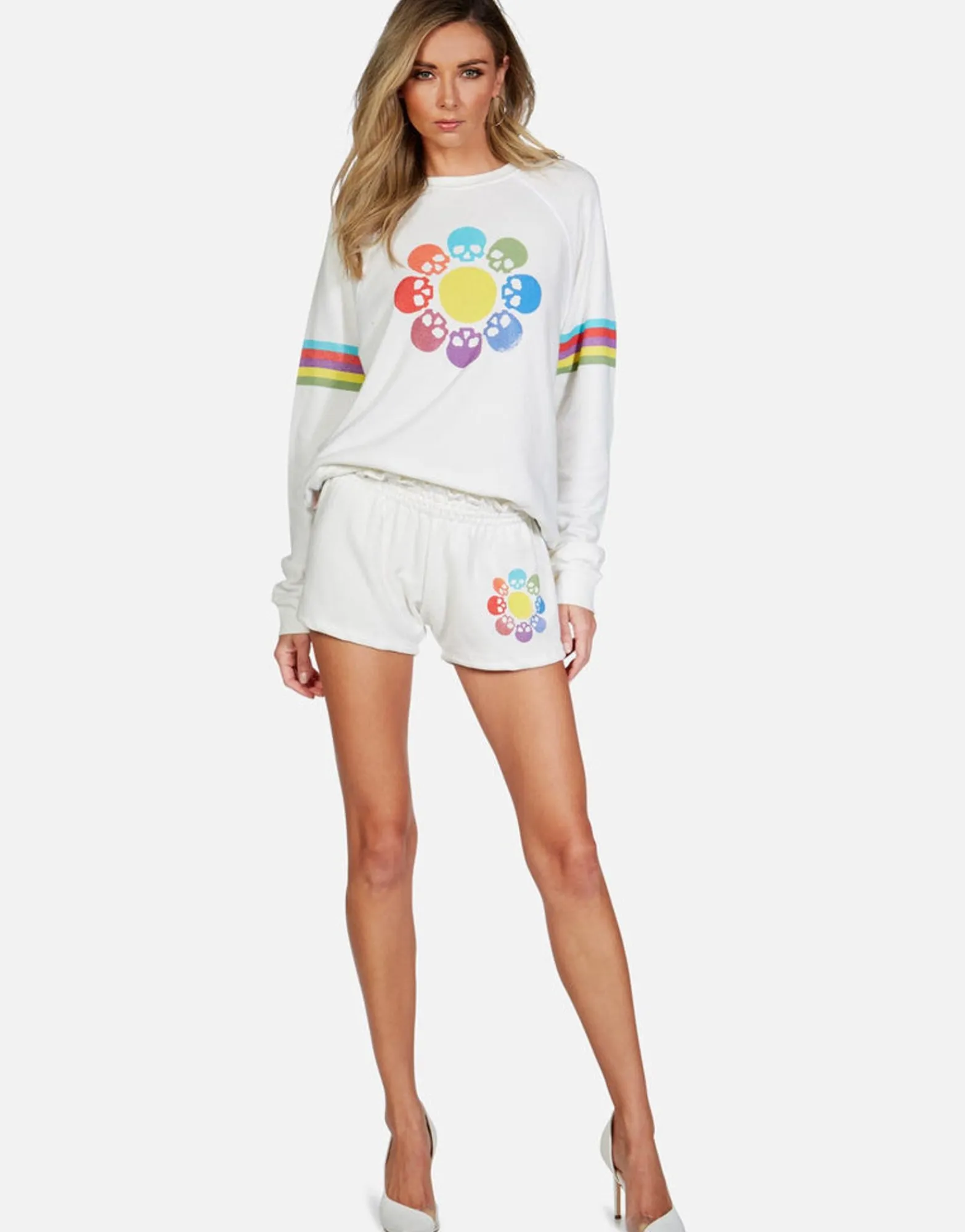 Best Sale Skull Flower L/S Crew Neck Raglan Pullover | Anela By Women Long Sleeve