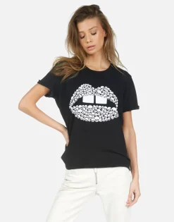 Fashion Skull Lip Boyfriend Tee | Edda By Women Short Sleeve