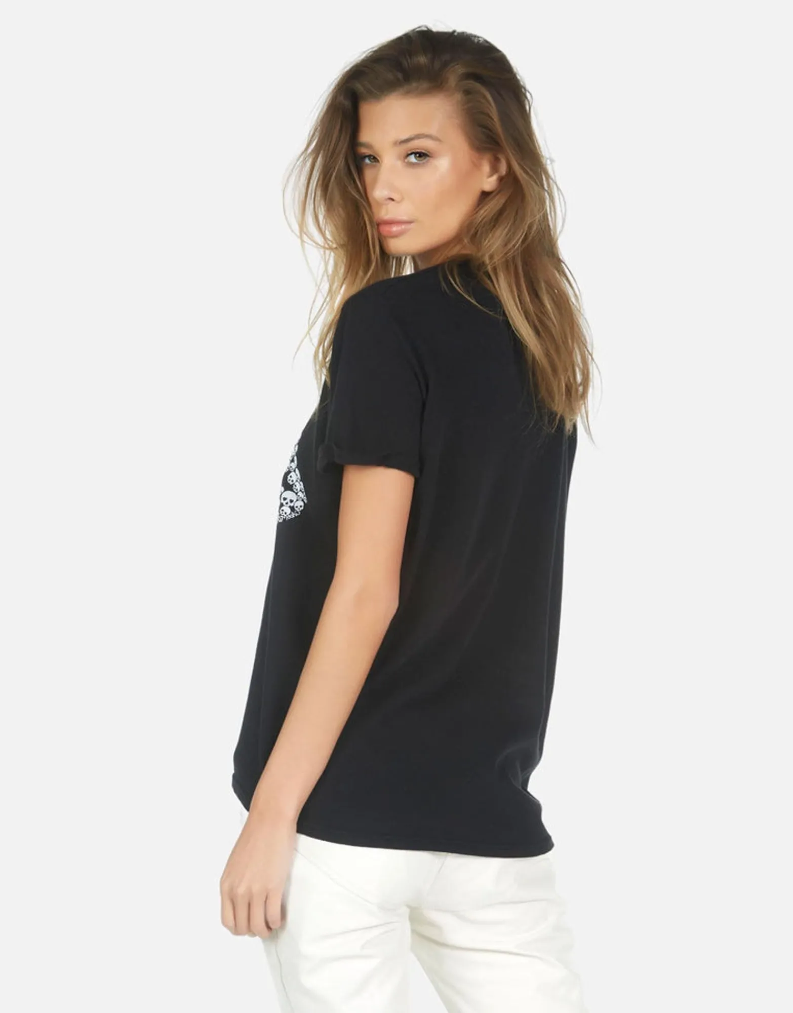 Fashion Skull Lip Boyfriend Tee | Edda By Women Short Sleeve