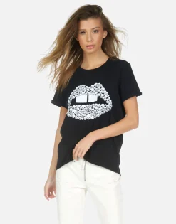 Fashion Skull Lip Boyfriend Tee | Edda By Women Short Sleeve