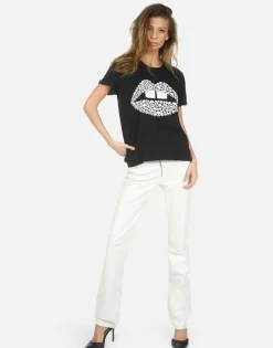 Fashion Skull Lip Boyfriend Tee | Edda By Women Short Sleeve
