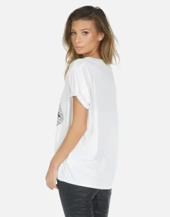 Online Skull Lip Boyfriend V-Neck Tee | Elara By Women Short Sleeve