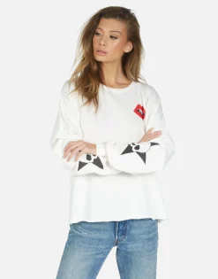 Store Skull Lip Long Sleeve Crop Pullover | Lee By Women Long Sleeve