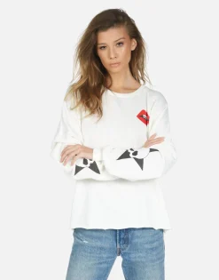Store Skull Lip Long Sleeve Crop Pullover | Lee By Women Long Sleeve
