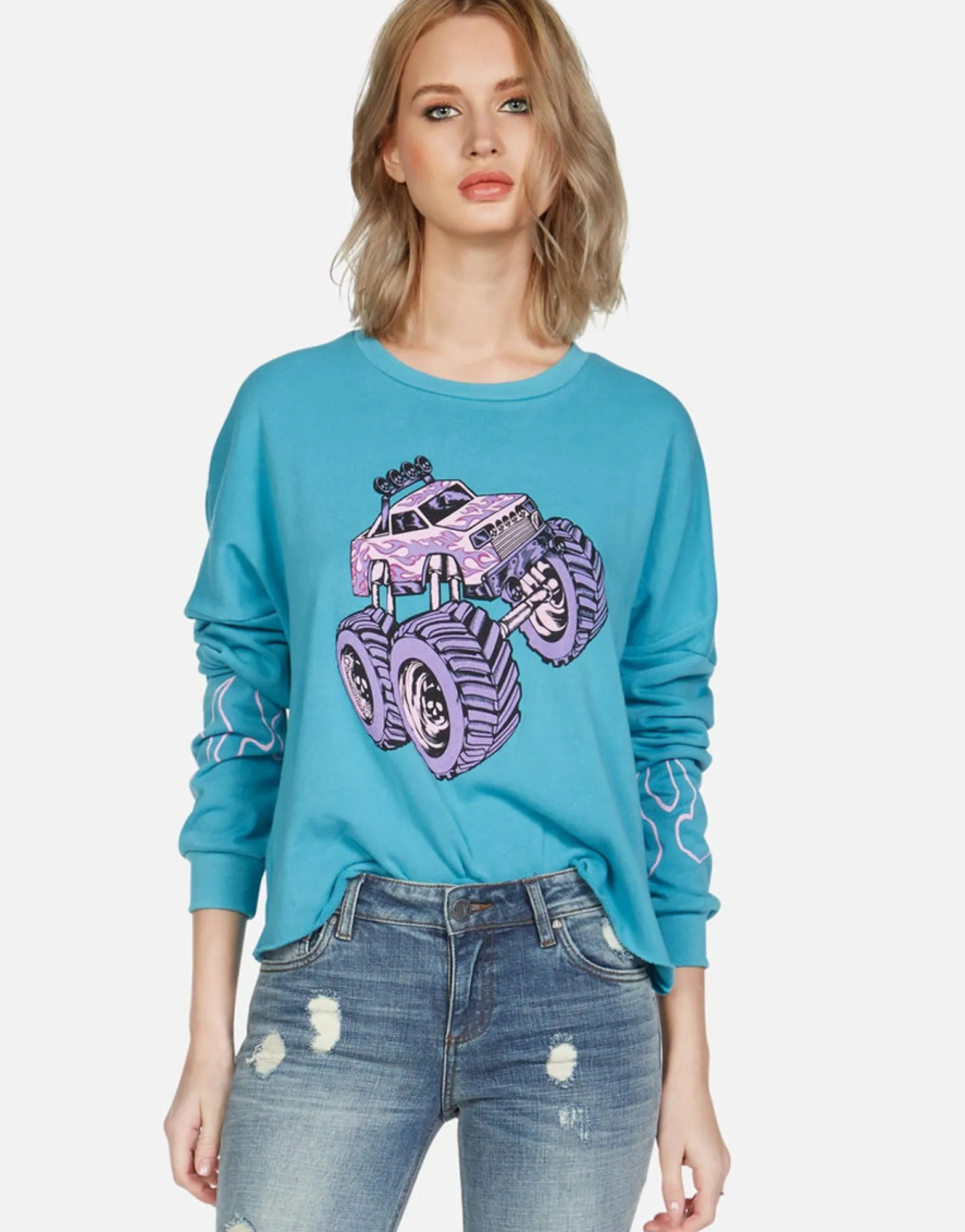 Hot Skull Monster Truck L/S Pullover | Lee By Women Long Sleeve