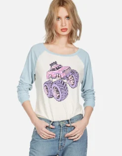 New Skull Monster Truck Raglan Tee | Nola By Women Long Sleeve