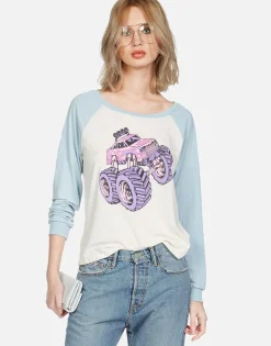 New Skull Monster Truck Raglan Tee | Nola By Women Long Sleeve