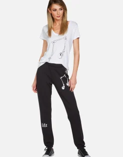 Cheap Skull Music Note S/S V-Neck Tee | Cruz By Women Short Sleeve