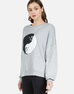 Online Skull Yin Yang L/S Boyfriend Pullover | Sierra By Women Long Sleeve
