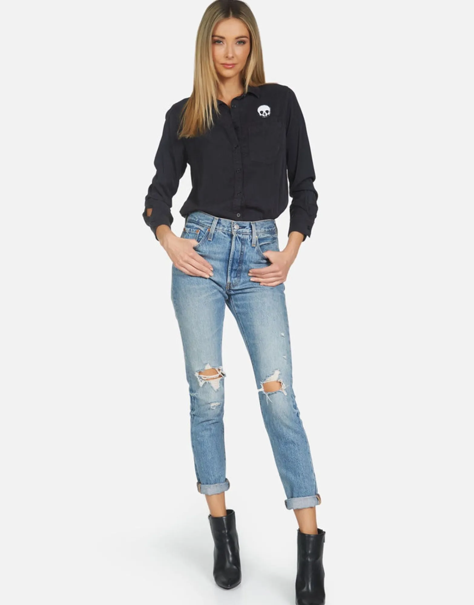 Fashion Sloane Music Skull Women Long Sleeve