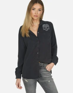 Best Sloane Nailhead Skull Women Long Sleeve