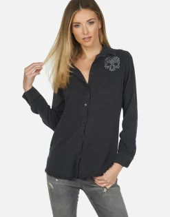 Best Sloane Nailhead Skull Women Long Sleeve