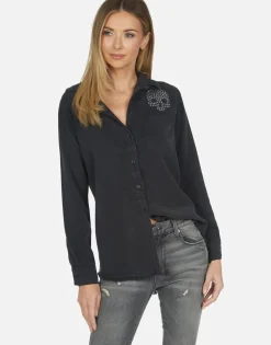 Best Sloane Nailhead Skull Women Long Sleeve