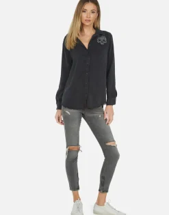 Best Sloane Nailhead Skull Women Long Sleeve