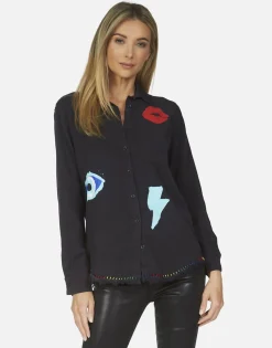 Cheap Sloane Painted Evil Eye Women Long Sleeve