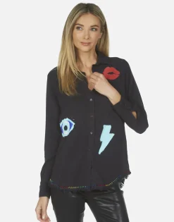 Cheap Sloane Painted Evil Eye Women Long Sleeve