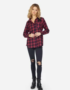 Hot Sloane Plaid Lip Women Long Sleeve