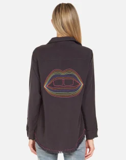Cheap Sloane Rainbow Lip Outline Women Long Sleeve