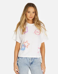 Cheap Splatter Elements Boxy Crop Tee In | Rue By Women Short Sleeve