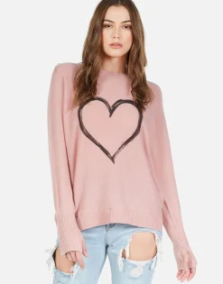 Discount Spray Heart Draped Cashmere Sweater | Ladona By Women Sweaters & Knits