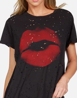 Store Spray Kiss S/S Vintage Tee | Bess By Women Short Sleeve